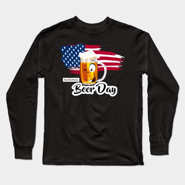 National Beer Day Long Sleeve T-Shirt by Double You Store